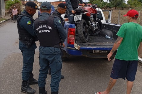 Polícia Militar recupera motocicleta com restrição de roubo/furto em Nossa Senhora das Dores