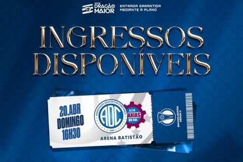 Confiança inicia venda de ingressos para partida contra o Caxias