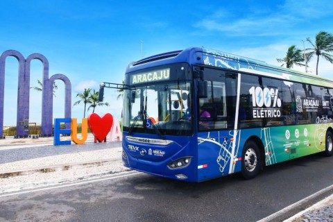 ﻿ Transporte Ônibus elétricos começam a circular em Aracaju nesta sexta (25)